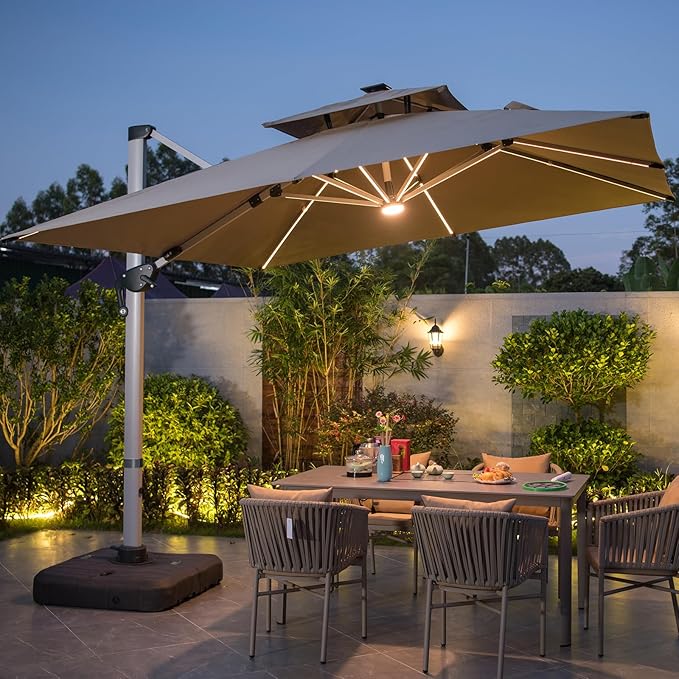 10x10 FT Square Cantilever Patio Umbrella by MojiaOutdoorFurniture