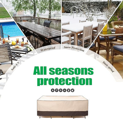 F&J Outdoors Heavy Duty Rip-stop Fabric Extra Large Anti-UV Waterproof Patio Furniture Covers, 140"x86"x30.5"