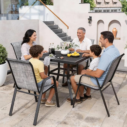 Patio Chairs Set of 4, Stackable Outdoor Dining Chairs - Image 3