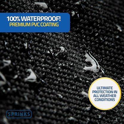 SPRINKS® Grill Cover Weatherproof Grillcover for Weber, Napoleon, Enders - Extra Handles Gas Grill Oxford 600D Fabric [64in x 24in x 48in] - Black
