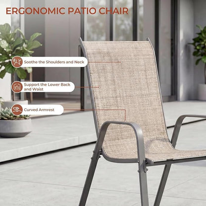 TLSUNNY Patio Chair, Outdoor Stackable Textilene Chairs Set of 4, - Image 4