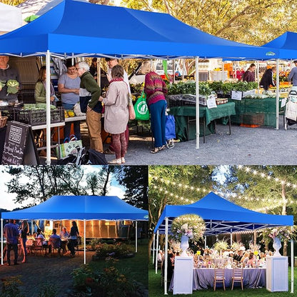 COBIZI 13x26 Pop up Canopy Tent 13x26 Canopy with 6 Sidewalls Waterproof Heavy Duty Commercial Canopy Tent for Parties Outdoor Garden Gazebo, Carry Bag with Wheel(13x26ft, Blue)