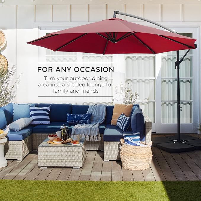 Best Choice Products 10ft Offset Cantilever Hanging Market Patio Umbrella - Image 3