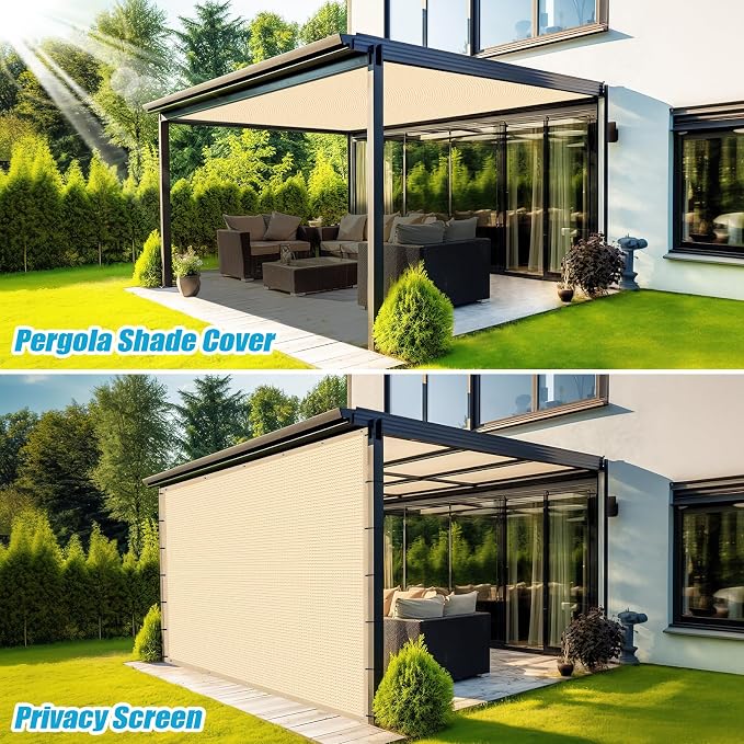 Amagenix 90% Pergola Shade Cover 12' X 18' Sun Shade Cloth - Image 5
