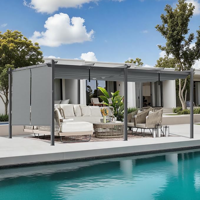 12 x 20 ft Outdoor Pergola by Aoodor