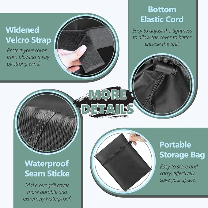 Grill Cover 55 Inch - Superior Gas Grill Cover for Outdoor Grill - 600D Outside BBQ Covers Waterproof Heavy Duty for Weber, Dyna-glo, Char-Broil, Nexgrill, Brinkmann, Monument Barbecue Grill