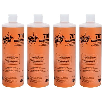 3M H-701-32OZ Scotch-Brite Griddle Cleaning, Quick Clean Liquid 701, 4 Quarts, Heavy Duty, Cleans in 3-5 Minutes, For Baked On Food and Cooking Oils, Use on Hot or Cool Griddle
