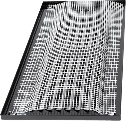 Repa Market 8x4 Inch Air Vent Cover/Black Galvanized Steel Louvered Grill Cover with Mesh Screen/Wall or Ceiling Vent/Durable Flush Mount HVAC Register for Indoor and Outdoor Ventilation