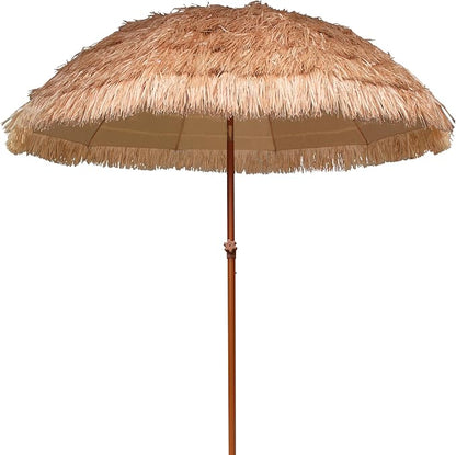 AMMSUN 7.5ft Hula Thatched Tiki Patio Beach Umbrella Hawaiian Style 10 Ribs UPF by AMMSUN