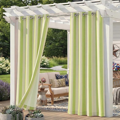2 Panels Outdoor Stripe Curtains by Sunshelf