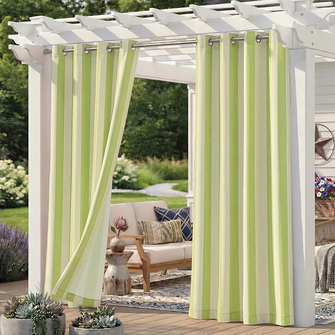 4 Panels Outdoor Stripe Curtains by Sunshelf