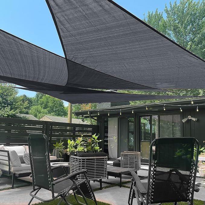 LOVE STORY Custom Size 9' x 9' x 12.7' Sun Shade Sail, Graphite Grey | HDPE by LOVESTORY