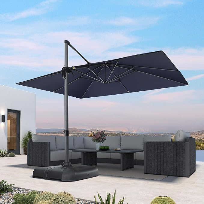 PURPLE LEAF Patio Cantilever Umbrella 10' x 13' Large Space by PURPLELEAF