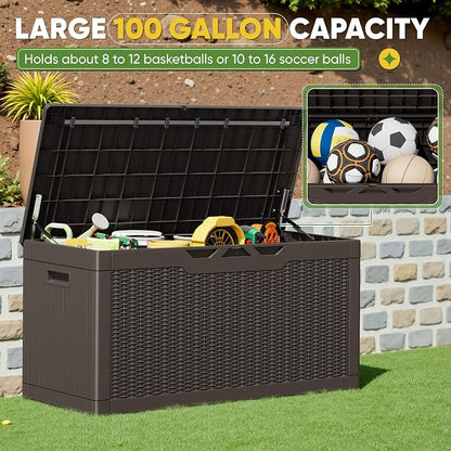 Greesum Outdoor Storage Box 100 Gallon Storage Bin - Image 3