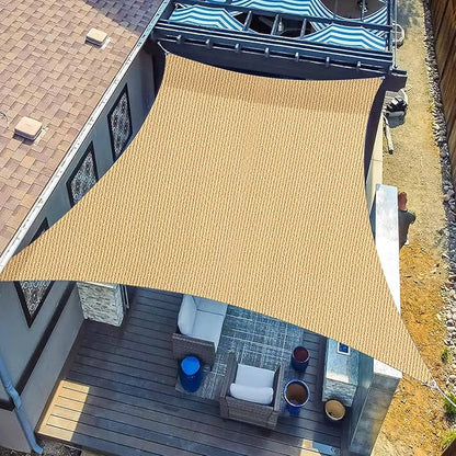 Sun Shade Sail 8'x19' Sand Rectangle Shade Cover Custom Size | 95% UV Block by SUNLAX
