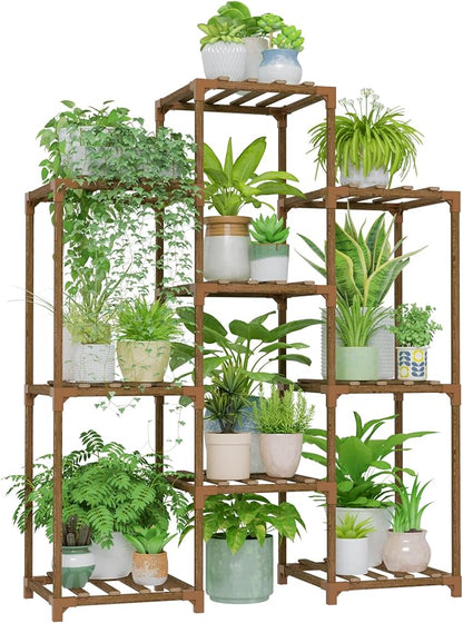 Bamworld Plant Stand Indoor Plants Shelf Outdoor Wood Plant Rack | by Bamworld