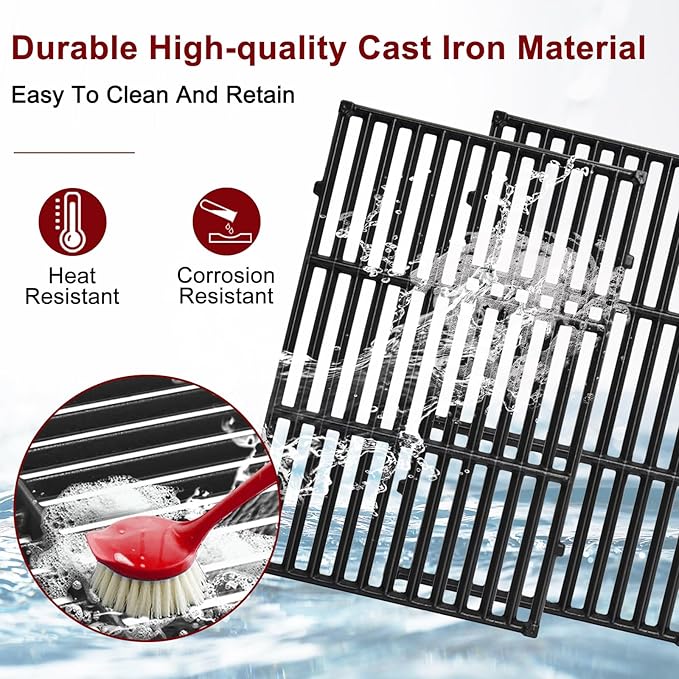 Hiorucet 7638 Grill Grates 7636 Flavorizer Bars 69787 Grill Burners for Weber Spirit I & II 300 Series with Front Mount Controls E-310 E-320 E-330 S310 S320 S330 SP310 SP320 SP330 for Weber GS4 Spirit