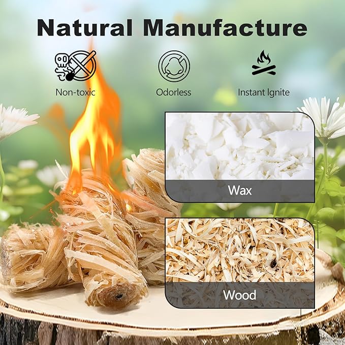 216 Pcs Fire Starter - Natural Fire Starters for Fireplace, Pellet Stove, BBQ, Pizza Oven, Fire Pit &Chimney, Fire Starters for Grill, Charcoal Starter