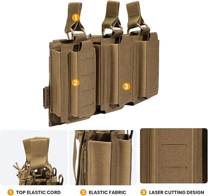 EXCELLENT ELITE SPANKER Tactical Open-Top Single/Double/Triple Molle Mag Pouch for Pistol Mag Pouch Tactical Bag Accessories Holder