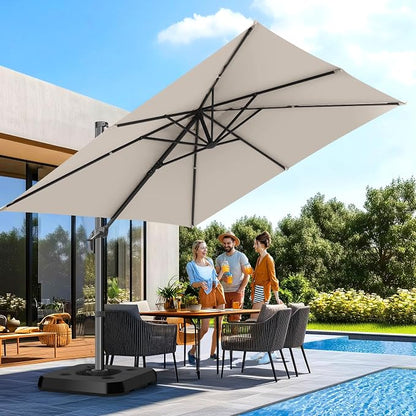HOTEEL 10x10ft Patio Umbrella Cantilever Umbrella Double Top - Image 2
