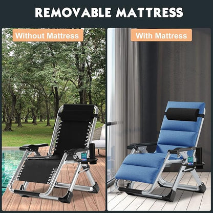 MOPHOTO Zero Gravity Chair, Outdoor Padded Lounge Chair - Image 4