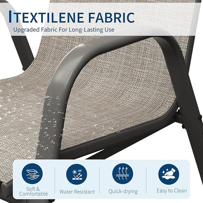 Garvee Patio Chairs Set of 4, Stackable Chairs - Image 5