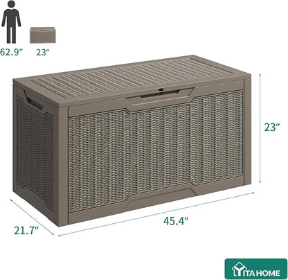YITAHOME 100 Gallon Large Resin Deck Box Outdoor Storage Boxes - Image 5