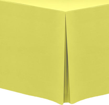 Ultimate Textile -3 Pack- 5 ft. Fitted Polyester Tablecloth - Fits 30 x 60-Inch Banquet and Folding Rectangular Tables - 42" H, Lemon Yellow