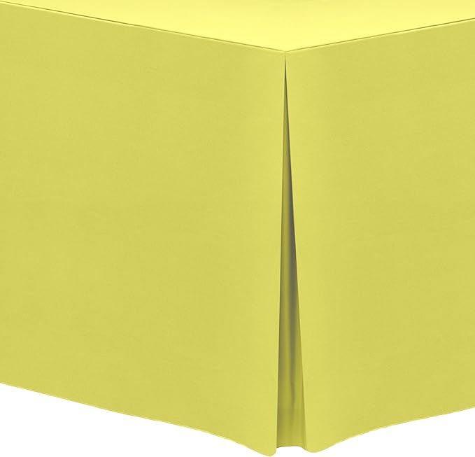 Ultimate Textile -5 Pack- 5 ft. Fitted Polyester Tablecloth - Fits 30 x 60-Inch Banquet and Folding Rectangular Tables - 42" H, Lemon Yellow