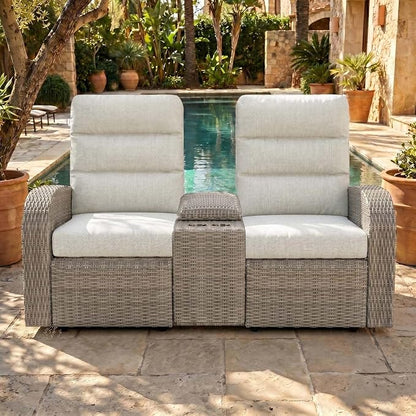 Oversized Wicker Outdoor Recliner Lovseat by LayinSun
