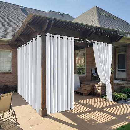 RYB HOME Outdoor Curtains for Patio Deck, Waterproof & Block Sunlight | Thermal by RYBHOME