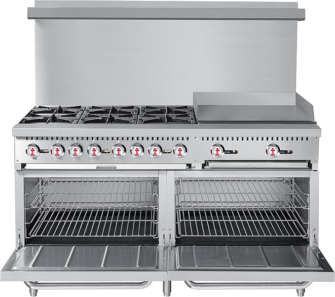 KoolMore 60 in. 6 Burner Commercial Liquid Propane Range with 24 in. Griddle (KM-CRG60-LP)