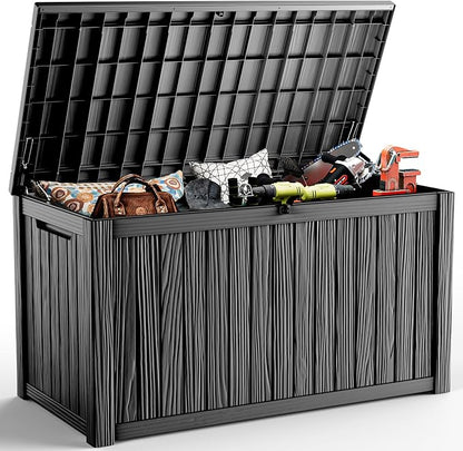 230 Gallon Outdoor Deck Box, Resin Waterproof Storage Box by KFY