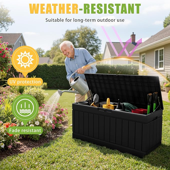 Greesum Outdoor Storage Box 82 Gallon Storage Bin - Image 3