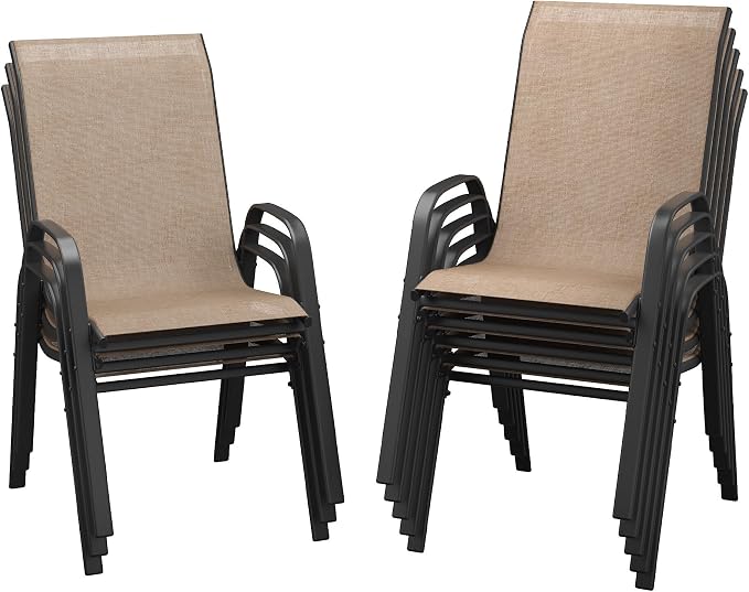 DIFY Patio Chairs Set of 8, Stackable Outdoor Dining Chairs Set by DIFY