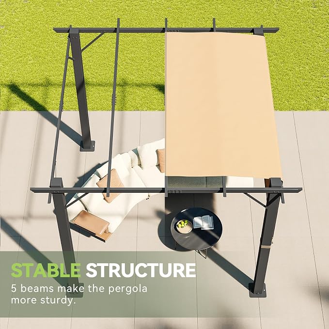 Aoxun 10'x10' Outdoor Retractable Pergola - Image 5