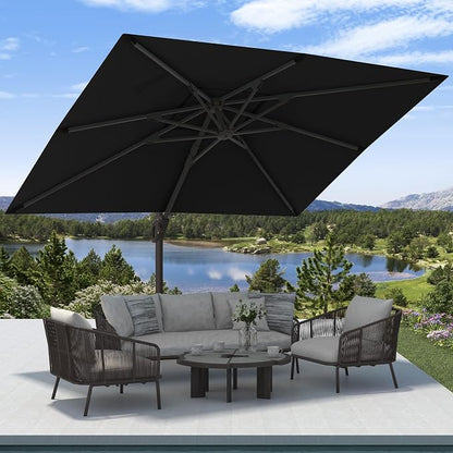 9' X 12' Cantilever Patio Umbrella Rectangular Outdoor Umbrellas | Heavy Duty - Image 3