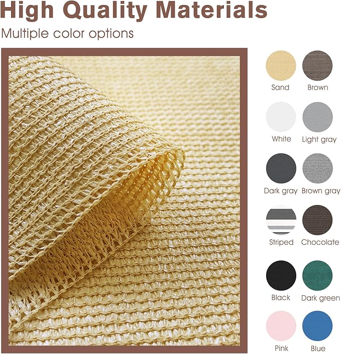Sunny Guard Customized 3.3'x9' Sand Yellow Balcony Privacy Screen,180 GSM Apartments Railing Fence Cover,Heavy Duty Mesh Windscreen for Deck,Outdoor,Backyard,Patio