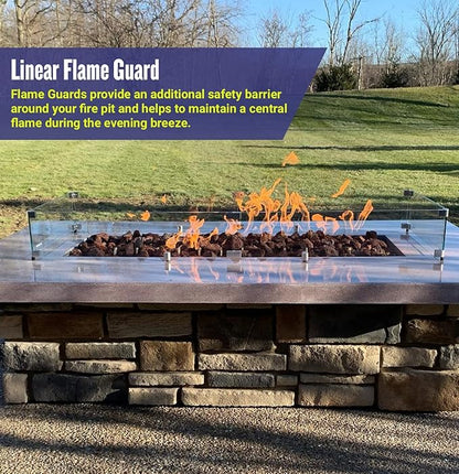 65.5" X 11.5" X 6” Linear Glass Flame Guard