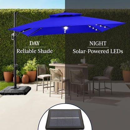Best Choice Products 12x12ft LED Cantilever Patio Umbrella w/Base Included & - Image 6