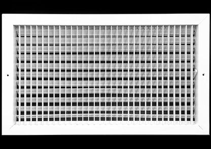 22" X 12" Adjustable AIR Supply Diffuser - HVAC Vent Cover Sidewall or Ceiling - Grille Register - High Airflow - White [Outer Dimensions: 23.75"w X 13.75"h]