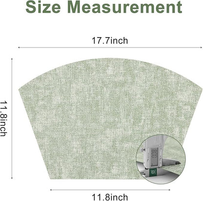 Homaxy Round Table Placemats Set of 6, Washable Wedge Shaped Faux Leather Table Mats, Wipeable Kitchen Dinner Place Mats for Indoor Outdoor, Grass Green