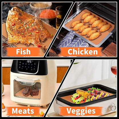 WIBIMEN Grill Mats for Outdoor Grill, Copper 7pcs Grill Mat, 100% Non-Stick PFOA Free 15.75 x 13", Heavy Duty, Reusable and Easy to Clean - Gas Charcoal & Electric BBQ