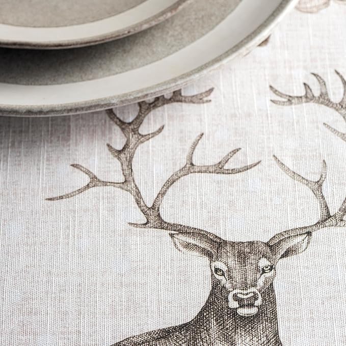 Maison d' Hermine Table Cloth Square Table 100% Cotton 60 x 60 Inches Fall Tablecloth Reusable Everyday Use for Thanksgiving Christmas Decorations Dining Farmhouse Party (Christmas Dew)