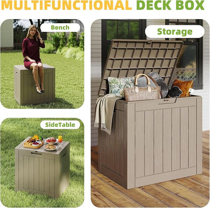 ROJIK 37 Gallon Resin Deck Box, Lockable Waterproof Weatherproof Outdoor - Image 5
