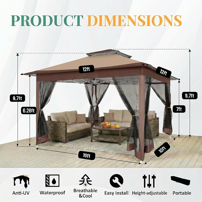 COBIZI 12x12 Pop Up Gazebos On Clearance - Image 3
