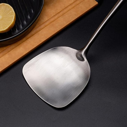 FJNATINH Wok Spatula - 17 Inch Stainless Steel Wok Turner for Cast Iron Skillet