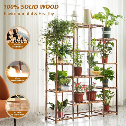 Tall Shelf for Multiple Plants Indoor Outdoor 14 Tiers 16 Pot Holder Large Rack - Image 2