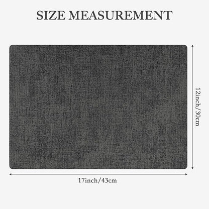 Faux Leather Heat Resistant Placemats Set of 8 – Waterproof Oilproof Wipeable Dining PU Vinyl Place Mat Easy Clean Table Mats for Kitchen/Dining/Party/Holiday, Dark Grey
