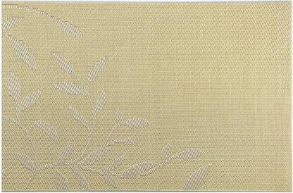 Gugrida Place Mats PVC Set of 6, Table Placemats Set of 6 PVC Washable Woven Vinyl Place Mats Heat Insulation Top Meal Mat Table Mats Natural Color (6 pcs, Yellow Leaves), Large
